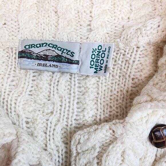 Aran Crafts Ireland Merino Wool Sweater Jacket Womens Medium - Picture 3 of 7
